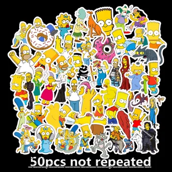 

50pcs/Lot Funny Anime Cartoon Simpsons Graffiti Stickers For Car Moto & Suitcase Cool Laptop Stickers Skateboard Kids Stickers