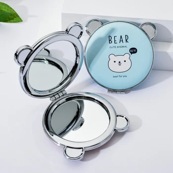

Portable Pocket Mini Makeup Mirror for Girls Double Sided Mirrors Cosmetic Cute Bear Compact Outdoor espejo de maquillaje