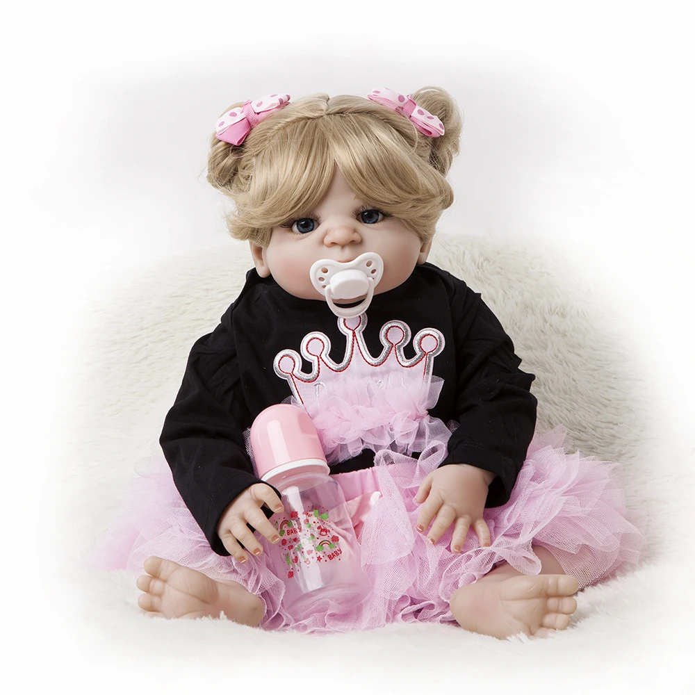 55 см силиконовая кукла Reborn Baby Doll Toy Like Real 22 дюйма для новорожденной девочки