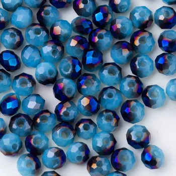 

Taidian Round Crystal Glass Beads Rondelle Faceted 4mm Loose Spacer Soild Color For DIY Beadwork Jewelry Making 5GramsAbout65PCS
