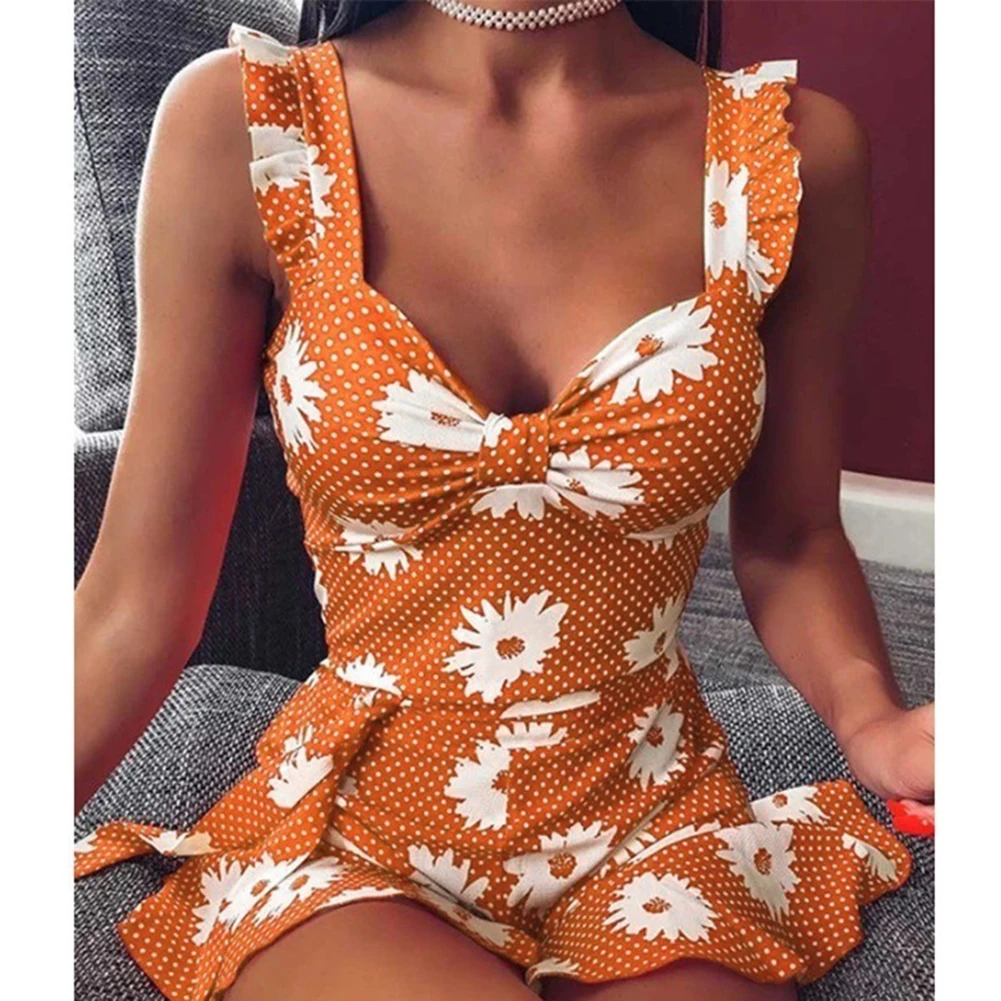 Vestidos 2020 платье с оборками летнее элегантное цветочным принтом мини на бретелях