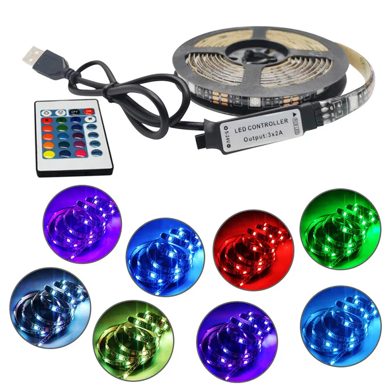 5050 SMD RGBW USB Светодиодная лента DC 5V tv подсветка Epistar водонепроницаемая гибкая лента RGB Светодиодное освещение управление без батареи