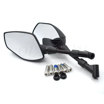 

Black universal 8mm 10mm motorcycle rearview mirror white glass For YAMAHA YZF R1 R6 R6S YZF-R25 YZF-R3 YZF R125 YZF-R5