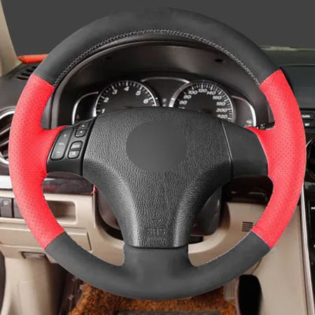 Steer7 DIY крышка рулевого колеса автомобиля Volant замша для Mazda 3 Axela 2004-2009 Mazda 5 2004-2010 Mazda 6 Atenza 2003-2008 Mazda MPV - Название цвета: Steer7