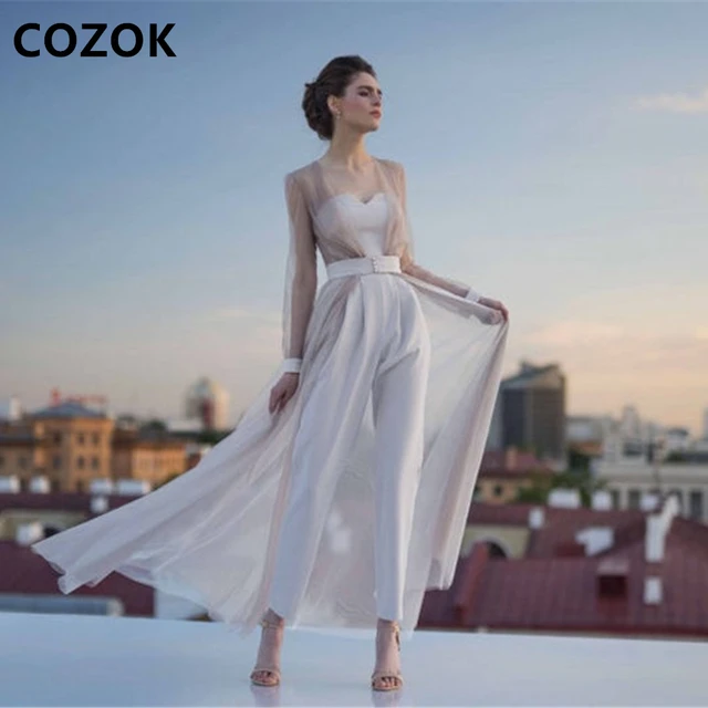 Elegant Chiffon Mother Of Bride Pant Suit For Wedding Backless