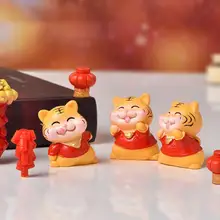 

40%HOTAdorable Tiger Figurine Wear Resistant Resin Mini Desktop Lovely Tigers Sculpture for Home