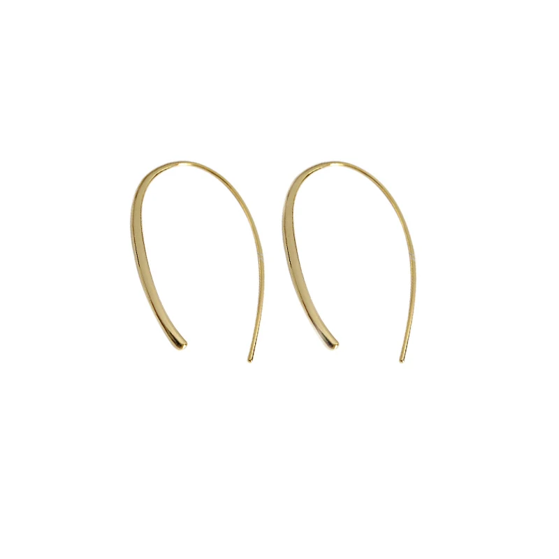 VIVILADY, минималистичный стиль, u-образная форма, Sterling-925silver-jewelry, женские серьги-кольца, трендовые, неправильные, OL, Женские Ювелирные изделия, Brincos - Окраска металла: gold