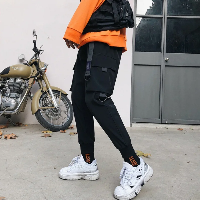

2019 Spring And Autumn New Style Japanese-style Washing MEN'S Casual Pants Side Edge Pocket Pants Men's Trend Cargo Trousers