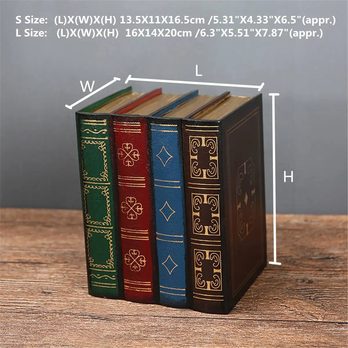 Cena Książki półka wystrój w stylu Vintage tajne pudełko do przechowywania drewniane kosmetyczne biżuteria Case dekoracyjne fałszywe książki Retro organizator skrzynki biuro w domu