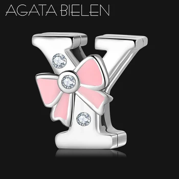 

Letters Y Dazzling Clear CZ 925 Sterling Silver Beads Clips for women Reflexions Bracelets DIY Jewelry Accessories