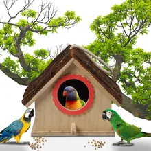 Большой птичий домик деревянный подвесной стоячий скворечник открытый сад Птичье гнездо из натурального дерева подвесные товары для дома Декор