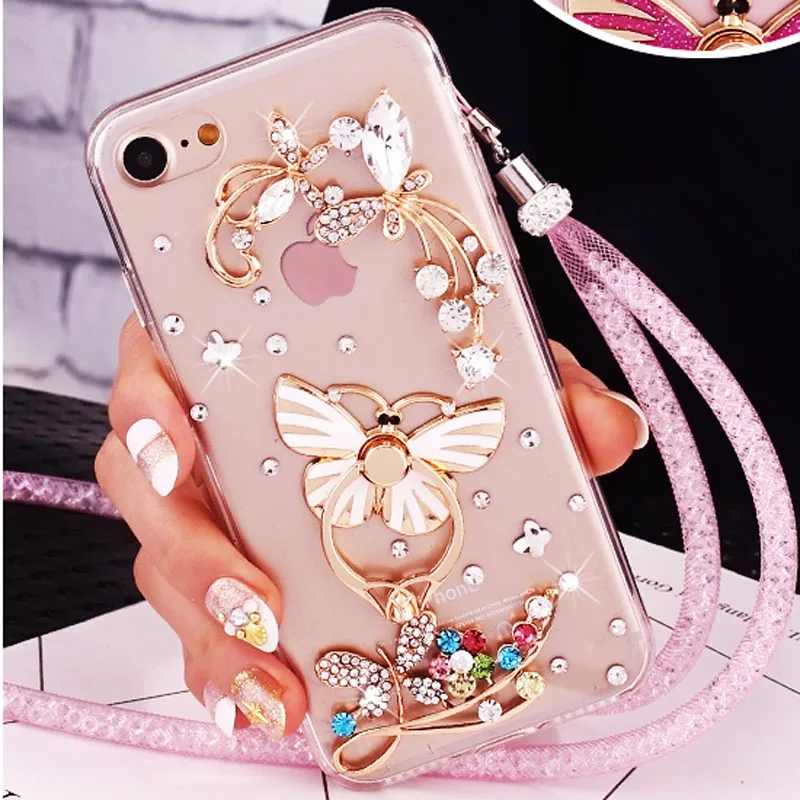 Женский чехол с кристаллами и стразами для телефона 3D блестками iPhone 8 6 6S 6plus 7 plus x xs