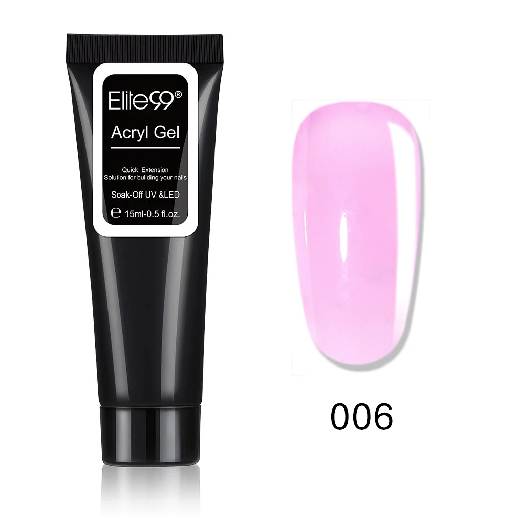 Elite99 полигель для наращивания ногтей Французский прозрачный розовый белый цвета использовать с кончиками ногтей кристалл УФ гель ломтик кисти для ногтей