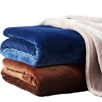 

Solid Flannel Coral Fleece Blanket Super Soft Coverlet Sofa Cover Winter Warm Sheets Easy Wash Faux Fur Blankets