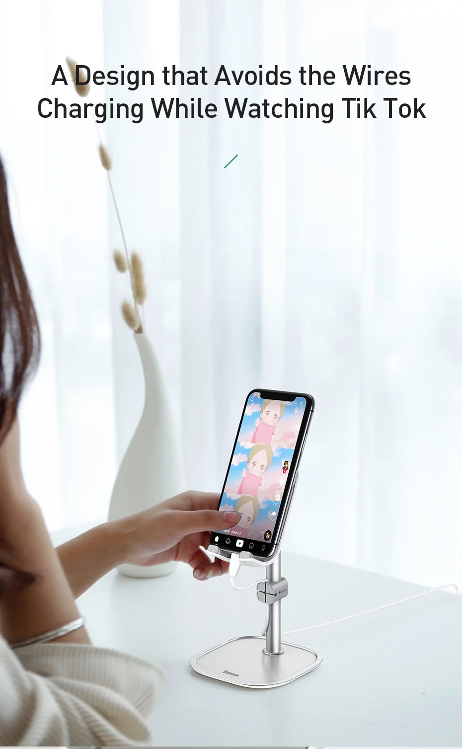 Держатель для мобильного телефона Baseus для iPhone 11 Pro 7 8 iPad Кабельный органайзер регулируемая настольная подставка для телефона для samsung Xiaomi huawei
