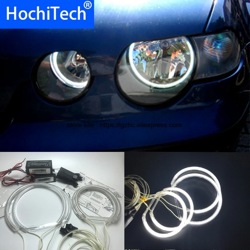 HochiTech для 2001-2004 BMW 3 серии E46 компактный Ультра яркий дневной свет DRL CCFL глаза ангела демон глаза комплект Теплый Белый Halo Кольцо