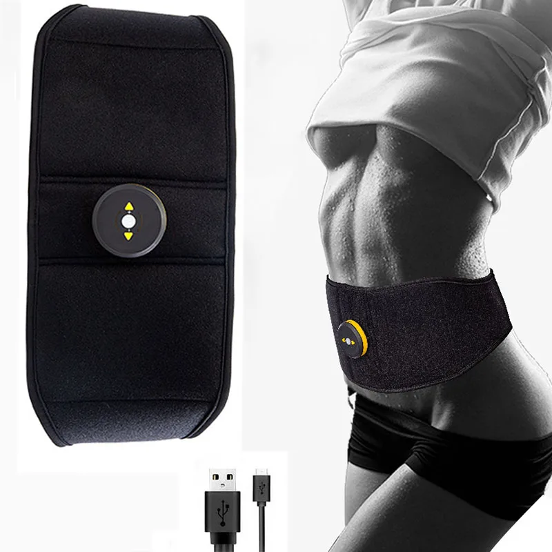 EMS Wireless Muscle Stimulator Trainer Abdominal Training Electric Vibration Weight Loss Body Slimming Belt Fat Burning Massager