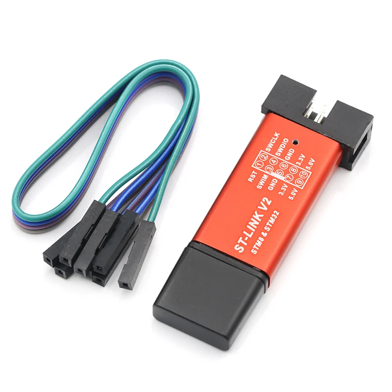 1 комплект ST LINK Stlink ST-Link V2 Mini STM8 STM32 симулятор скачать программист Программирование с крышкой DuPont кабель ST Link V2