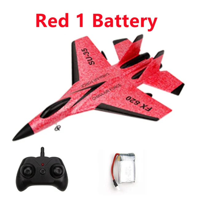 FX-620 SU-35 RC Remote Control Airplane 2.4G Remote Control Fighter Hobby Plane Glider Airplane EPP Foam Toys RC Plane Kids Gift Red-SU35-1B
