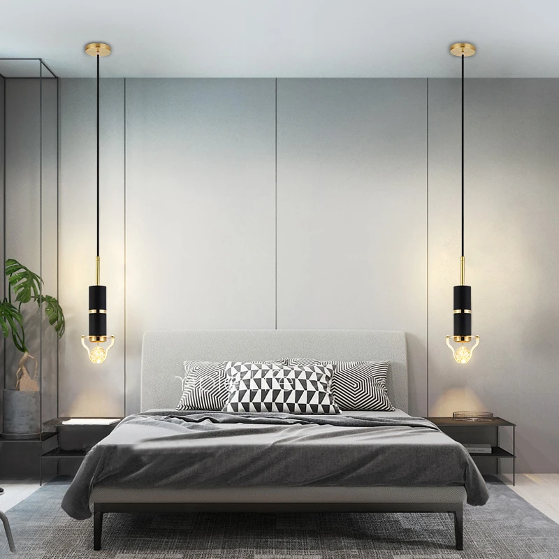 

New Crystal Led Pendant Lamp Modern For Home Dining Room Kitchen Black Ceiling Classical Chandelier Hanging Restaurant Fixture