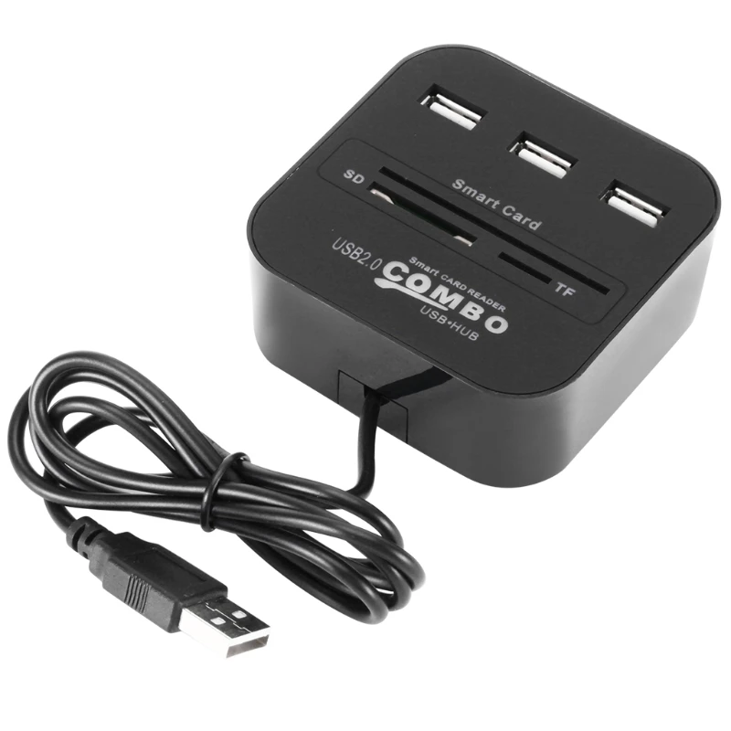 

USB SIM Smart Card Reader For Bank Card IC/ID EMV SD TF 3USB HUB IC SIMSDTF