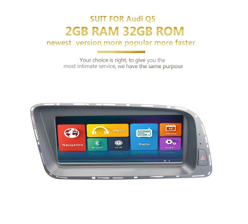 Clearance Android GPS Navigation for Audi Q5 Car MP3 MP4 2 Din Radio Audio Auto Parktronic Rear View Camera Monitor Mirror Link Bluetooth 3
