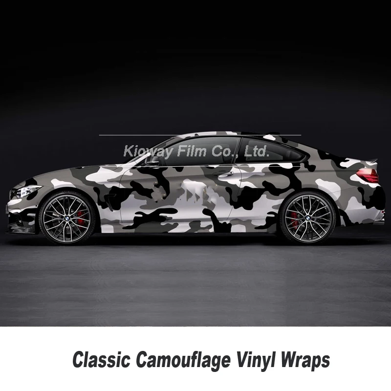 Black Camo Vinyl Wrap Camouflage Bubble Free For Car Wrapping Auto Body