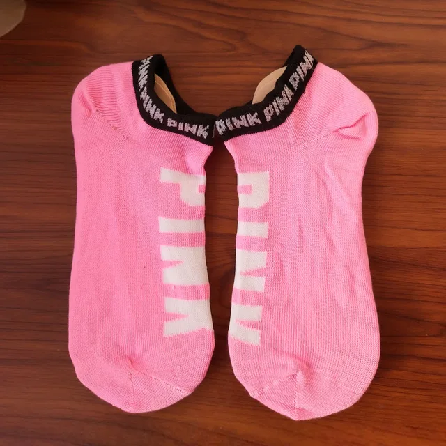 Hot Motion Socks Pink Socks New Unisex Cotton Mix Random Harajuku Creative Happy Casual Sports Short Ankle Pink Letters Socks 14