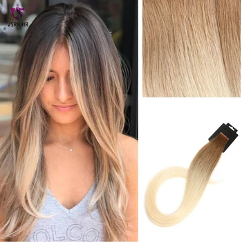 

VSR Dubai Premium Qualit Pure Remy Luxury Full Cuticle 60cm Skin Weft PU Tape Hair Extensions