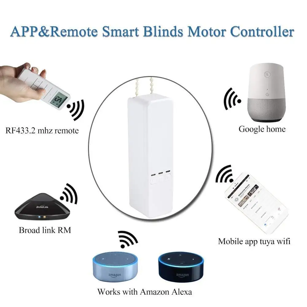 Smart WiFi Roller Blind Motor Normal Blind Google Home Alexa Home Automation DIY 