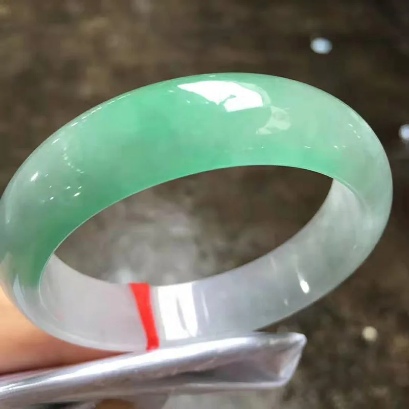 Myanmar Jadeite ice прозрачный идеальный широкий вариант браслета(включая сертификат