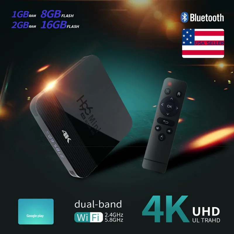 Супер 4K Smart HD телеприставка пульт дистанционного управления RK3228A H96 H8 2G+ 16G Android 9,0 ТВ приставка