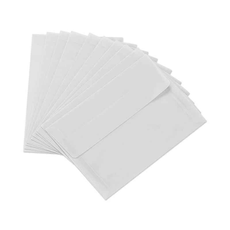 

200Pcs Translucent Blank White Parchment Paper Envelope Postcards Invitations Cover Envelopes