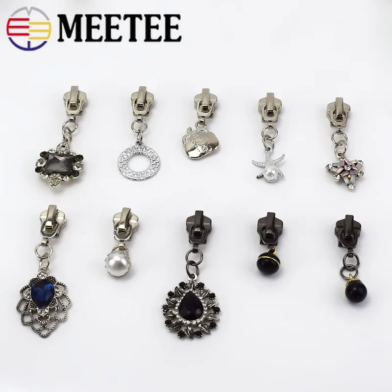 Meetee 5 шт. # металлические ползунки для молнии Head MetalZip DIY куртки одежда застежка