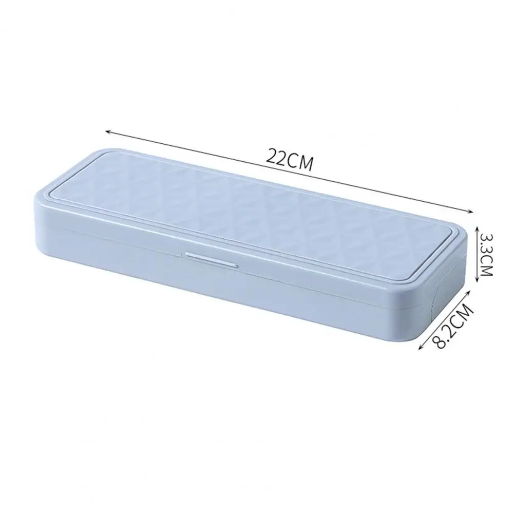 Portable Stationery Case Double-layer Pencil Case Plastic Pencil Box Pencilcase Student Stationery Organizer Pen Box