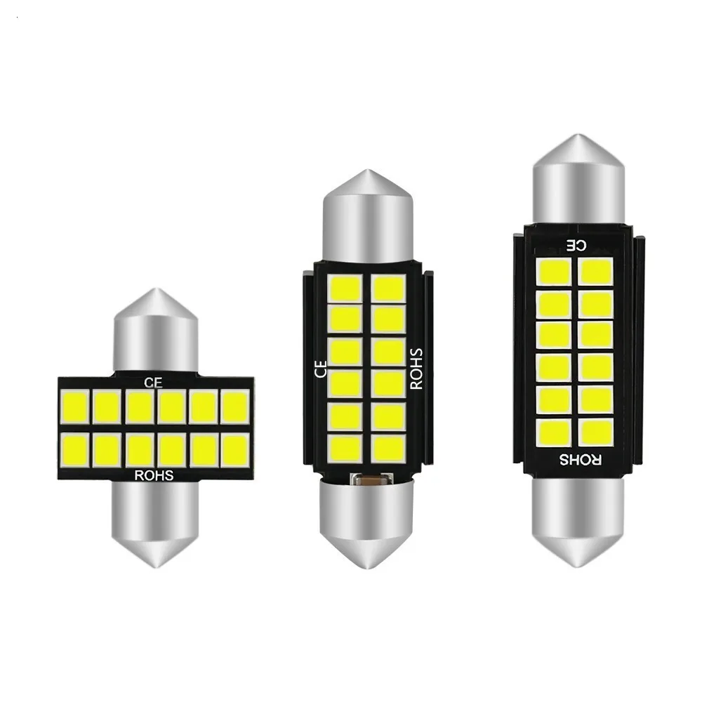 2 шт. Автомобильный светодиодный светильник 28 мм 39 мм 41 мм 2835 Smd C5w C10w автомобильная лампа Внутреннее освещение внешнее освещение белый 10-30 в