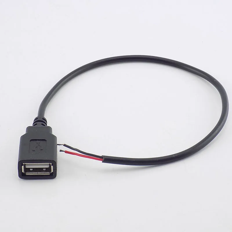 0,3/1/2 M USB 2,0 Тип женский 2 Pin "сделай сам" для наращивания Мощность кабеля DC 5V Питание адаптер зарядки разъем провода K09