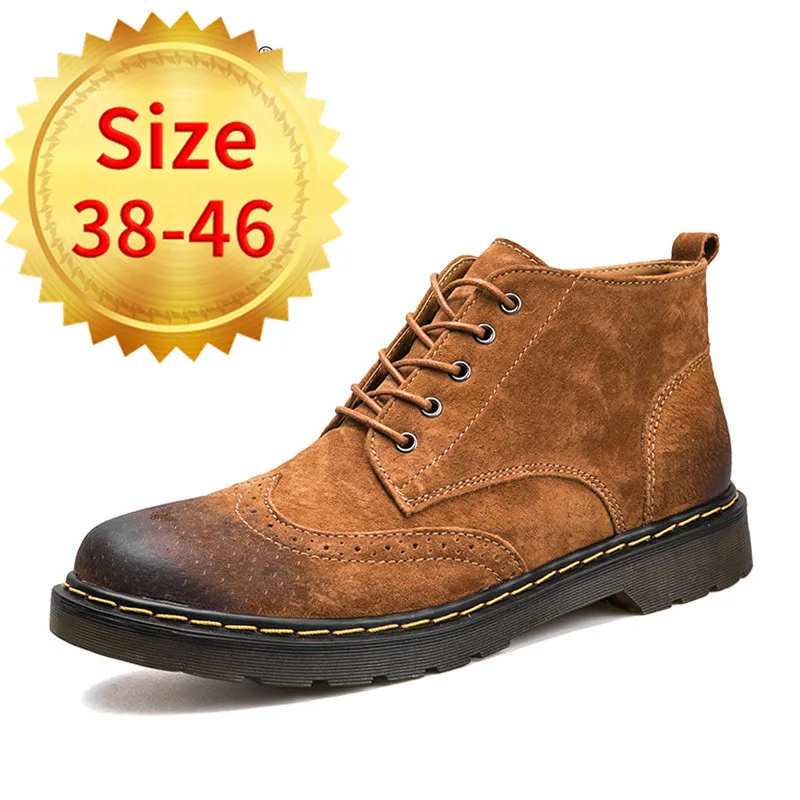 

Large Size MEN'S SHOES New Style Hot Selling Martin Boots Winter Warm Leather Boots Ankle Boots Shoes Men Slip-