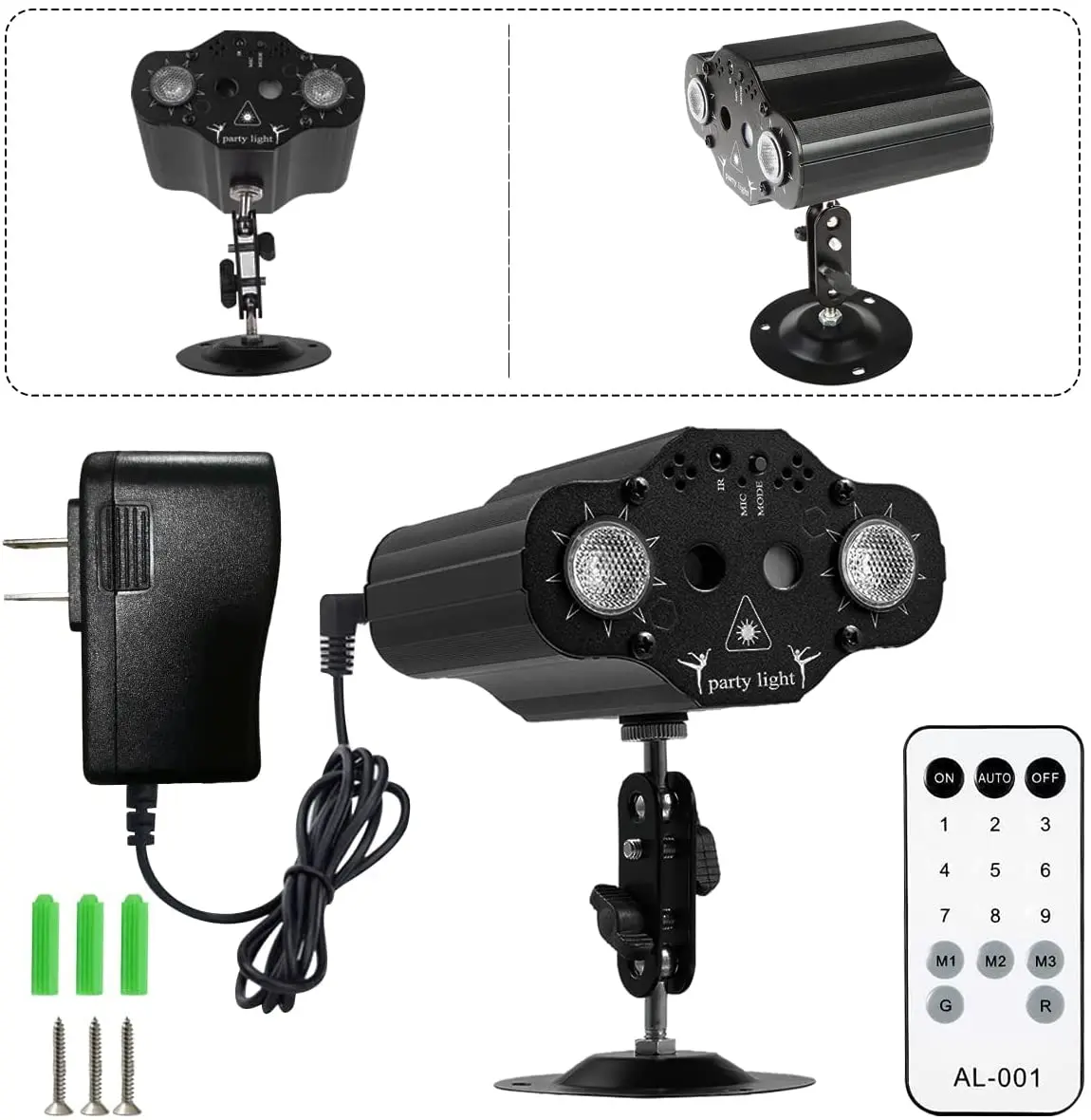 Stage Party Disco Lights Laser Projection Lights Voice Control Red Blue Green Strobe Lights DJ Club Home Party Decorative Lights