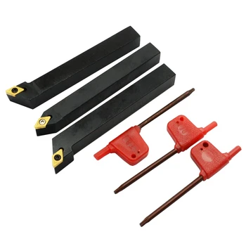 

3Pcs 1/2 inch CNC Lathe Carbide Turning Tools Indexable Holder Set SDNCN1212H07 + SDJCL1212H07 + SDJCR1212H07+3Pcs DCMT070204 In