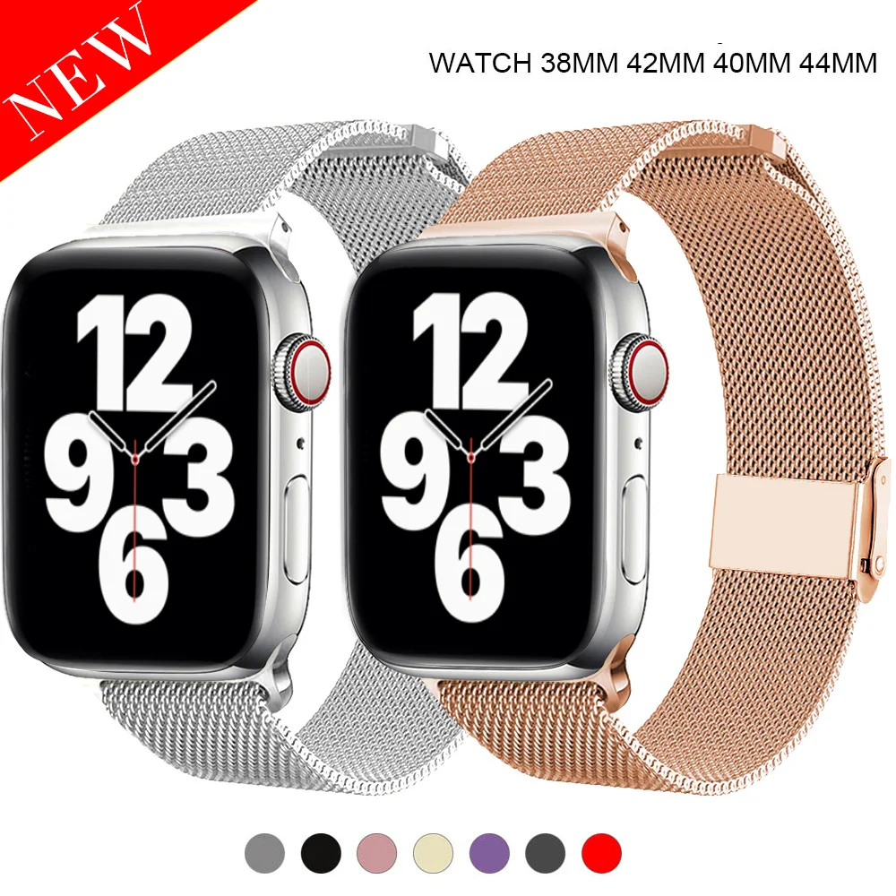 

Stainless Steel Bracelet Compatible for Apple Watch 3 Band 38mm 44 mm Milanese Loop for iWatch Series 5 4 2 1 40mm 42mm Bands