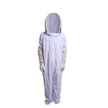 Горячая Пчеловодство инструменты утолщенный белый космический костюм соединенный Пчела Одежда Белый космический костюм и овчина костюм с перчатками