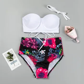 

SAGACE Push Up Floral Wrap Women Bikini Sets Sexy High Waist Two Pieces Swimsuits 2020 Girl Beach Bathing Suits Monokini