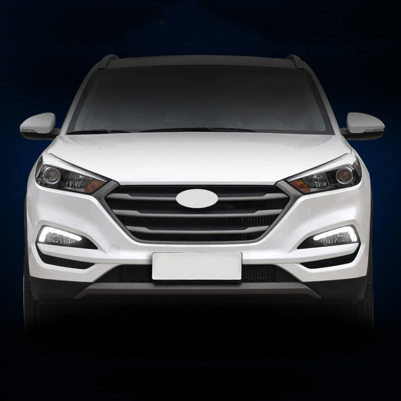 2 шт. для hyundai Tucson 2016-2018 6000K белый светильник Светодиодный дневной ходовой светильник DRL Автомобильная противотуманная фара