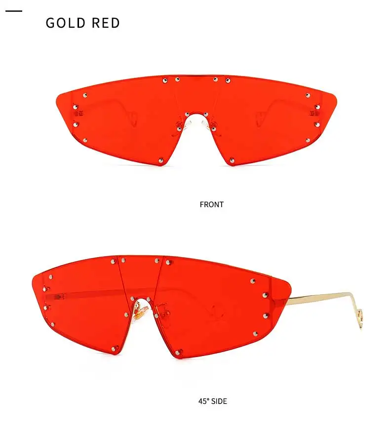 Негабаритные без оправы женские солнцезащитные очки в стиле стимпанк винтажные Роскошные брендовые Модные мужские солнцезащитные очки Gafas очки UV400