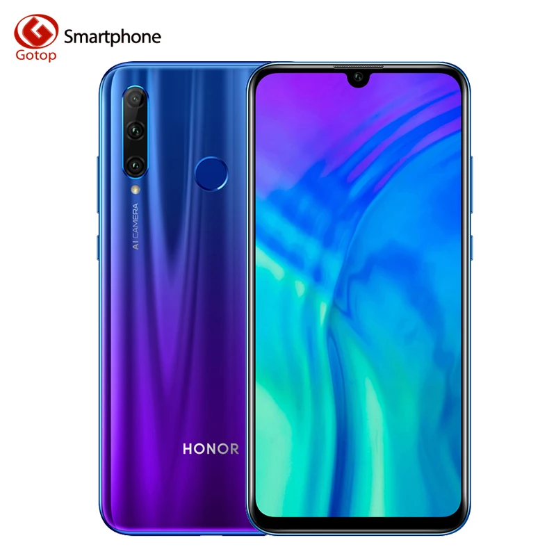 Honor 20 Lite 6 21 дюймов Android 9 0 Kirin 710 четыре ядра мобильный телефон 4 Гб ОЗУ 128 ПЗУ