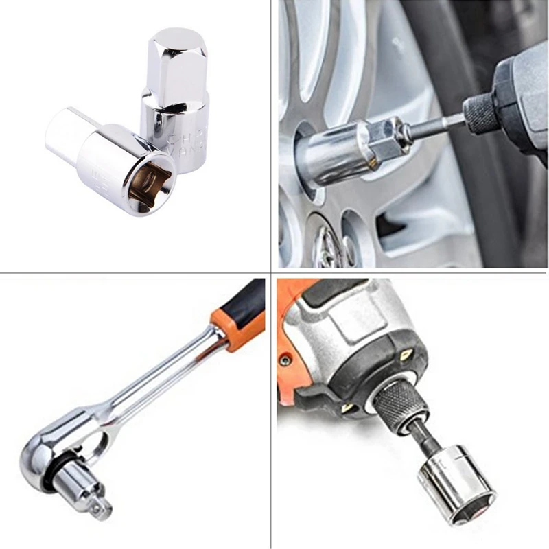 Cordless screwdriver Socket adapter Socket wrench Nut set 3-piece 1/4 3/8 / 1/2 inch and socket adapter 4-piece 1/4 to 3/8- 3/8
