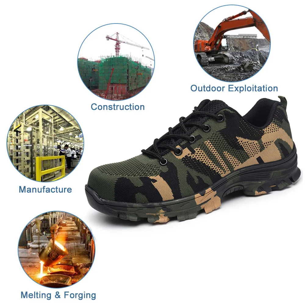 Защитная обувь со стальным носком для работы/защитные ботинки размера плюс, мужские ботинки с защитой от проколов, Militar Zapatos De Seguridad Bombeiro