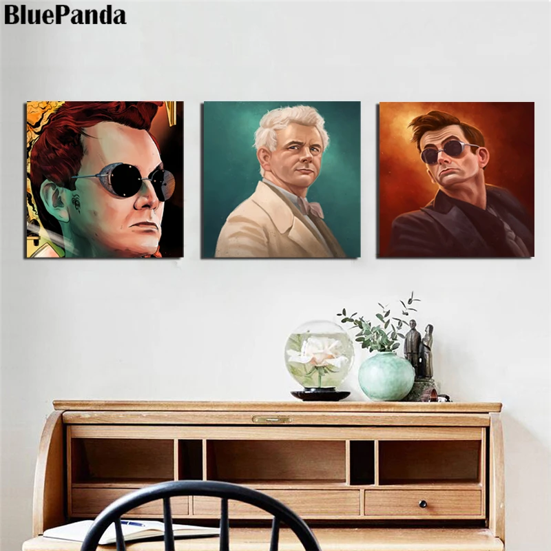 Картина Good Omenses Aziraphale Crowley Art картины на холсте On The Wall масляный плакат украшение