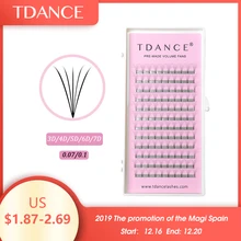 Наращивание ресниц 0,07, толщина 0,10 мм, высокое качество, предварительно обработанные 3D 4D 5D 6D 7D, предварительно изготовленные для русского объема